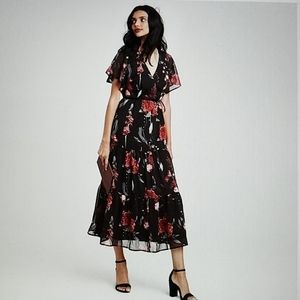 NWT A New Day floral flutter sleeve v-neck dress